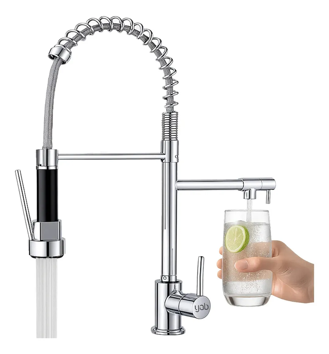 Torneira Gourmet Monocomando Yab de Mesa com Mola Flexivel Inox Cromado analisada em review de torneira gourmet